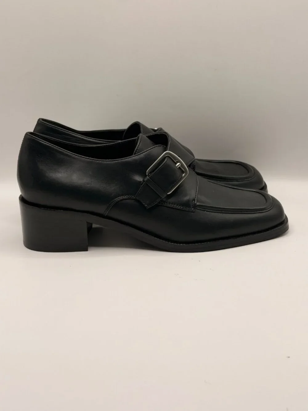 Vince Women's Lennox Blaxk Leather Loafer Pumps Heel Sz 8